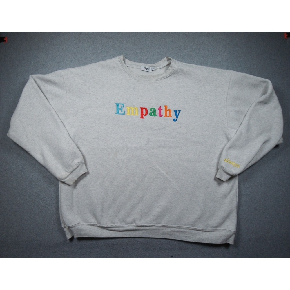 Mayfair Group Sweatshirt Womens One Size Gray Crewneck Fleece Pullover Empathy